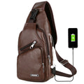 Multifunction Leather Cross Body Bag | Anti-theft Messenger Bags For Men | Waterproof Leather Backpack | Chest Bag Mochila