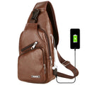 Multifunction Leather Cross Body Bag | Anti-theft Messenger Bags For Men | Waterproof Leather Backpack | Chest Bag Mochila