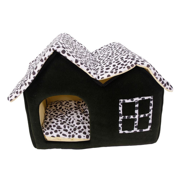 New Pet Dog Cat Bed House Kennel Cushion Basket Puppy Dog Bed Cottage Coffee - P&Rs House