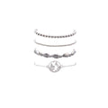 DIEZI 4pcs/set Bohemian Silver Chain Beads Bracelets | Vintage Fashion Ocean Map Shell Bracelets Bangles Sets For Women