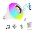 Smart RGB RGBW Wireless Bluetooth Speaker Bulb | 220V 12W LED Lamp Light Music Player W Dimmable Audio 24 Keys Remote Controller