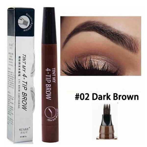 4 TIP Eyebrow Tattoo Pen - Microblading Eyebrow Pen with a Micro-Fork Tip Applicator Creates Natural Looking Brows Effortlessly