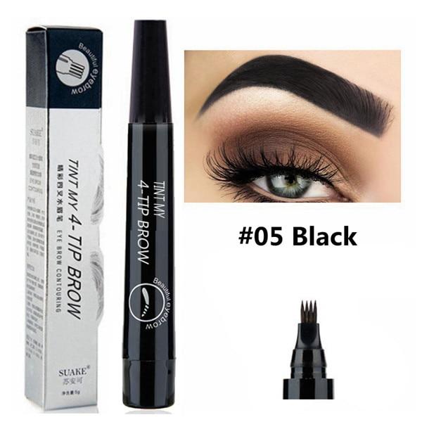 4 TIP Eyebrow Tattoo Pen - Microblading Eyebrow Pen with a Micro-Fork Tip Applicator Creates Natural Looking Brows Effortlessly