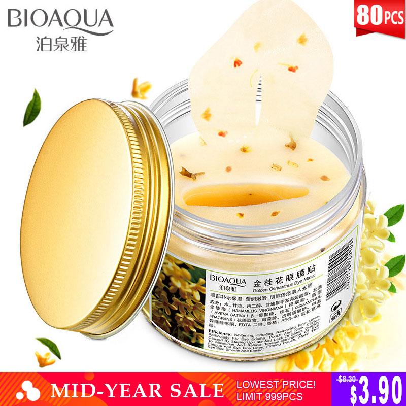 STANDOUT NATURAL CARE 80Pcs Gold Osmanthus Eye Patches |  80Pcs Mask Collagen Gel  Protein Sleep Patches- Removes Dark Circles