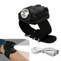 US Rechargeable Tactical Wrist - LED Q5 Flashlight Torch Compass Light