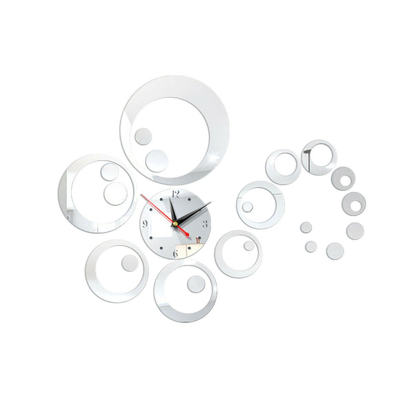 3D DIY  Home Modern Large Wall Clock Sticker Home Room Decor Art Decor  22- Silver _mkpt44