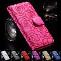 Black Leather Flip Flower Cover Case Wallet  For Samsung S20 Ultra/S10plus/S9/S8/Note10