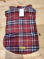 Kuoser Cozy Waterproof Windproof Reversible Brit Style Plaid Dog Vest Red LRG