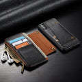 Flip Leather Zipper Wallet Detachable Case Card Slot Cover Fr iPhone XS Max XR X