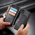 Flip Leather Zipper Wallet Detachable Case Card Slot Cover Fr iPhone XS Max XR X