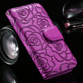 Purple Rose  Leather Flip Flower Cover Case Wallet  For Samsung S20 Ultra/S10plus/S9/S8/Note10