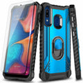 For Samsung Galaxy A10E A20 A50 Case Magnetic Ring Stand Cover + Tempered Glass