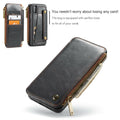 Flip Leather Zipper Wallet Detachable Case Card Slot Cover Fr iPhone XS Max XR X