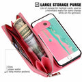 Pink Leather Wallet Purse Case for iPhone 11 Xs Max Samsung S7-10+