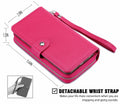 Red Detachable Magnetic Leather Wallet Purse Case for iPhone 11 Xs Max Samsung S10+