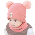 Baby Girls Boys Winter Knit Hat Scarf Set Warm Skull Cover Crochet Beanie Cap