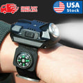US Rechargeable Tactical Wrist - LED Q5 Flashlight Torch Compass Light