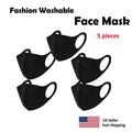 5 pack - Black Face Shield , Washable, Reusable, Unisex, Free Same Day Shipping