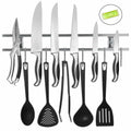 Magnetic Knife & Utensil holder with 7 hooks / Kitchen Organizer 18' Inches Wide