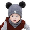 Baby Girls Boys Winter Knit Hat Scarf Set Warm Skull Cover Crochet Beanie Cap