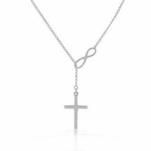 Infinity Simple Chain Cross Pendant Necklace Clavicle Choker Women Jewelry Gift