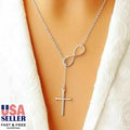 Infinity Simple Chain Cross Pendant Necklace Clavicle Choker Women Jewelry Gift - P&Rs House