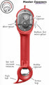 5-in-1 Auto Safety Master Can Opener For Cans, Bottles, Jars, - Red #ns23 _mkpt