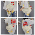 Cartoon Chicken White Shoulder Bag #ns23 _mkpt