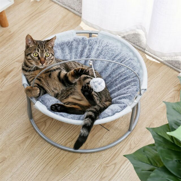 Pet Cat Hammock Bed, Cute Swing Hammock Bed for Kitten and Cats with Dangling Ball for Kitty, B