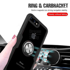 Luxury Silicone Soft Bumper Case For IPhone 8 6 6s 7 Includes Car Holder Ring | STANDOUT Case For IPhone X XR XS Max Shockproof Phone Case